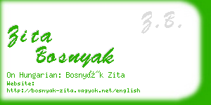 zita bosnyak business card